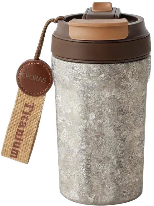 TEMPEST 純鈦咖啡杯 鈦晶款, 銀色, 1個, 420ml