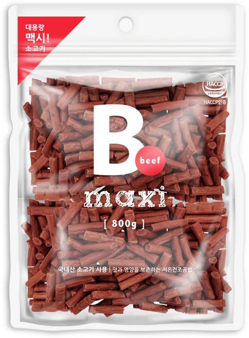 맥시 강아지 비프져키, 소고기맛, 800g, 1개