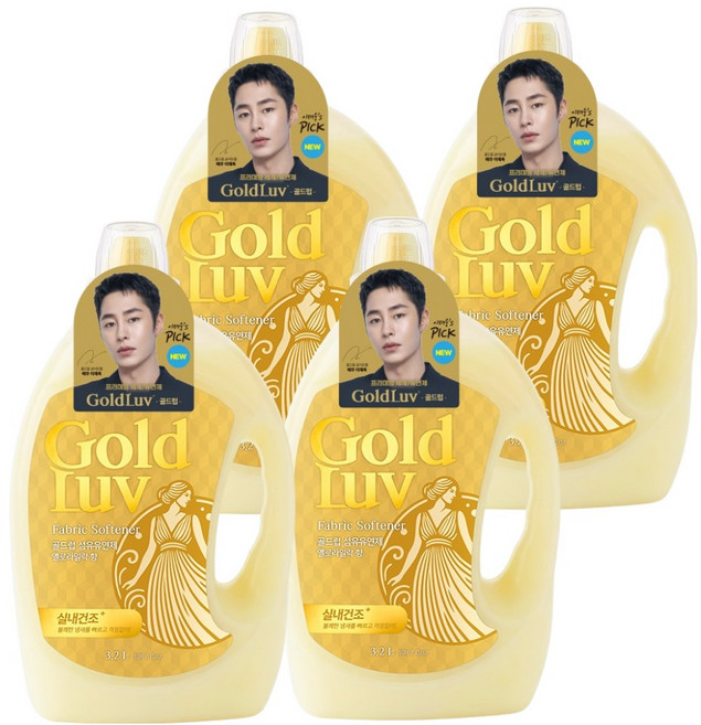 골드럽 섬유유연제 옐로라일락 본품, 4개, 3.2L