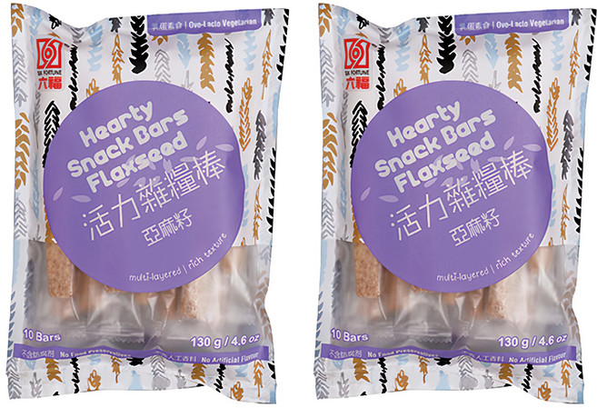 六福 活力雜糧棒 亞麻籽, 130g, 2袋