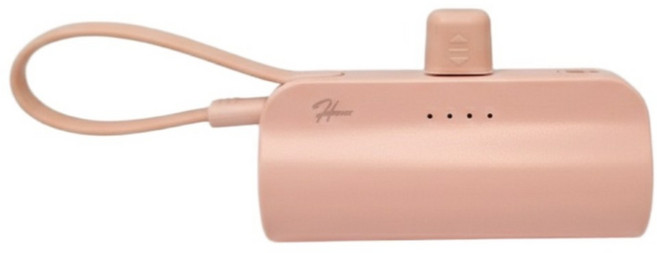 HPOWER PHP-137TC 5000mAh直插式TYPE-C行動電源, 粉色