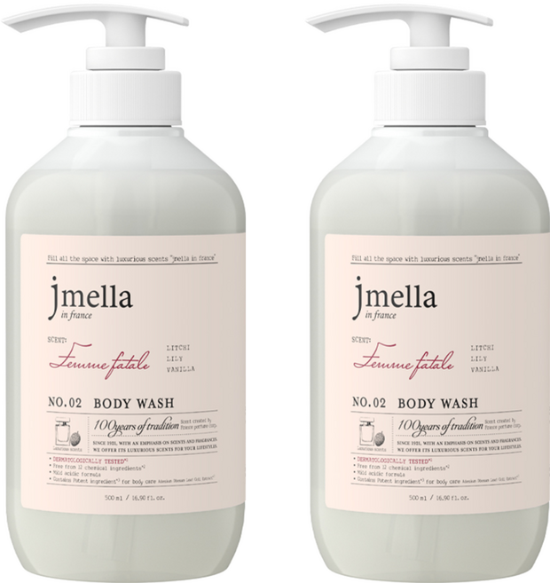 jmella 法式漫舞香水沐浴乳 No.02 Femme Fatale, 500ml, 2瓶