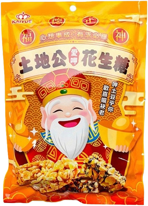 Chiao-E 巧益 土地公綜合花生糖 新版, 150g, 1包