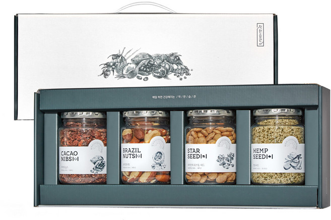 착한습관 베스트 견과 4종 선물세트 브라질너트+사차인치+카카오닙스+햄프씨드, 850g, 1세트