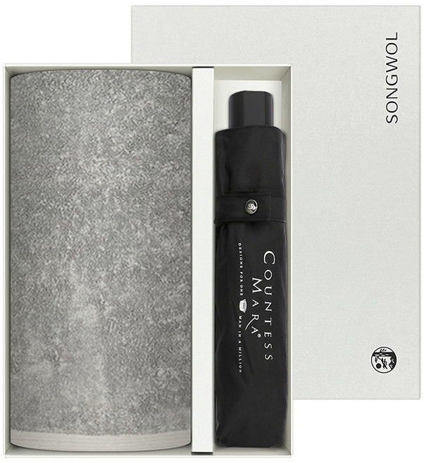 송월타월 에르모 170g 40수 코마사 + CM 3단 폰지 우산 선물세트, 랜덤발송, 1세트