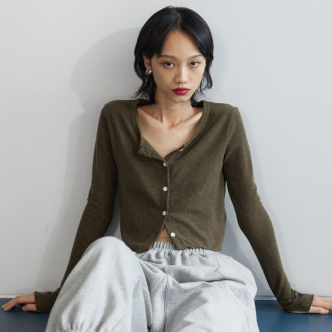 미치코런던 여성용 앙고라 울 블렌드 가디건