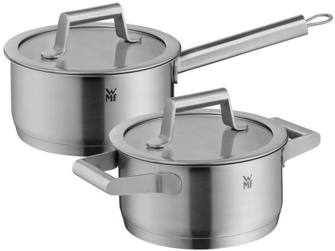 WMF 인덕션 컴포트라인 냄비 세트, 실버, 낮은 양수냄비 16cm, 낮은 편수냄비 16cm, 2개