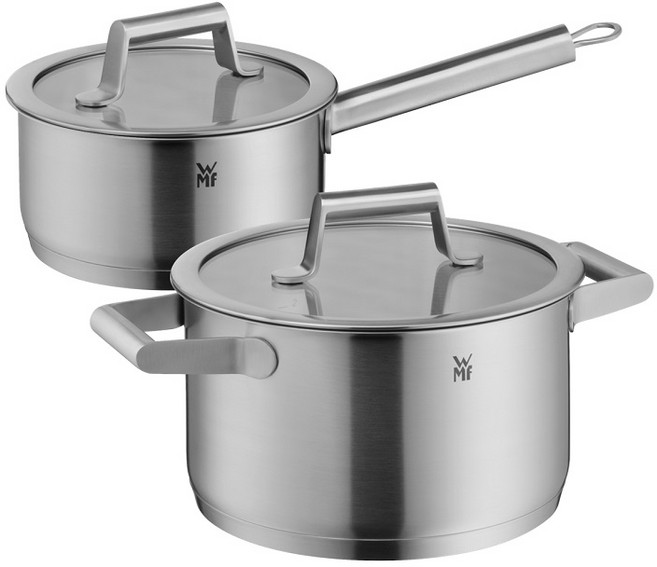 WMF 인덕션 컴포트라인 냄비 세트 2개, 실버, 낮은 편수냄비 16cm, 높은 양수냄비 20cm, 1세트