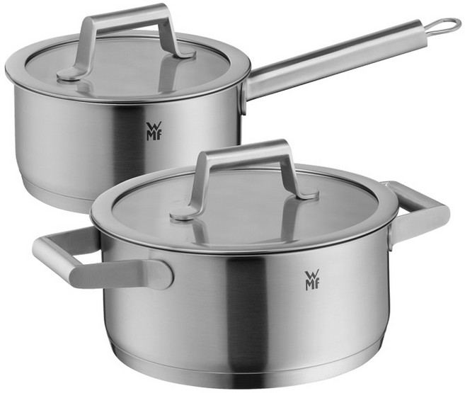 WMF 인덕션 컴포트라인 냄비 2개, 실버, 낮은 편수냄비 + 낮은 양수냄비, 1세트