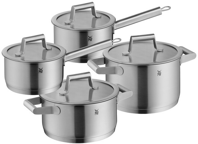 WMF 컴포트라인 냄비 4개 세트, 실버, 낮은 편수냄비 16cm 2p, 높은 양수냄비 20cm, 낮은 양수냄비 20cm, 1세트