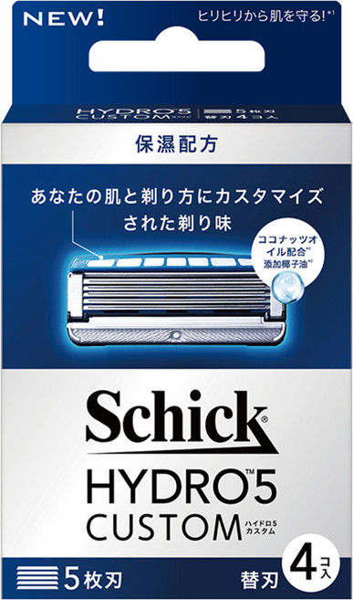 Schick 舒適牌 水次元5辨型刮鬍刀片 獨特吸震設計 精細掀蓋設計, 4片, 1盒