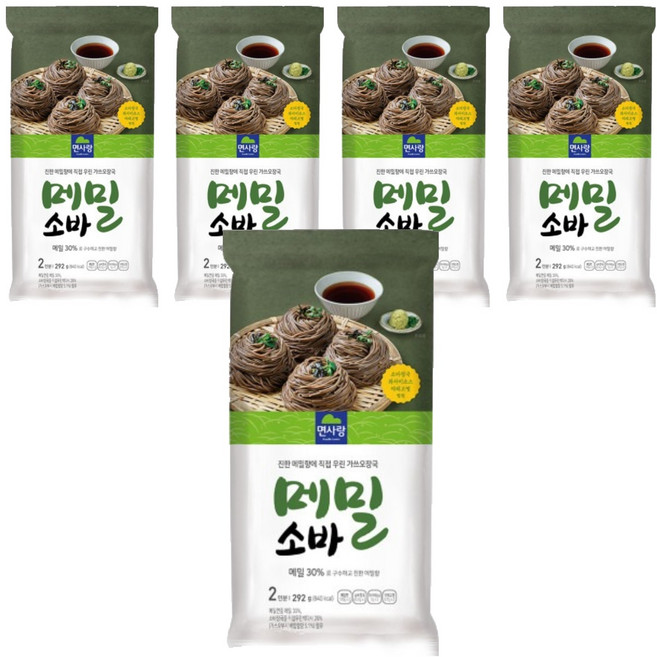 면사랑 메밀소바 2인, 292g, 5개