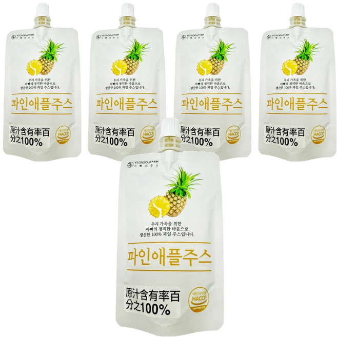 YEONDOOFARM 鳳梨汁, 100ml, 5個