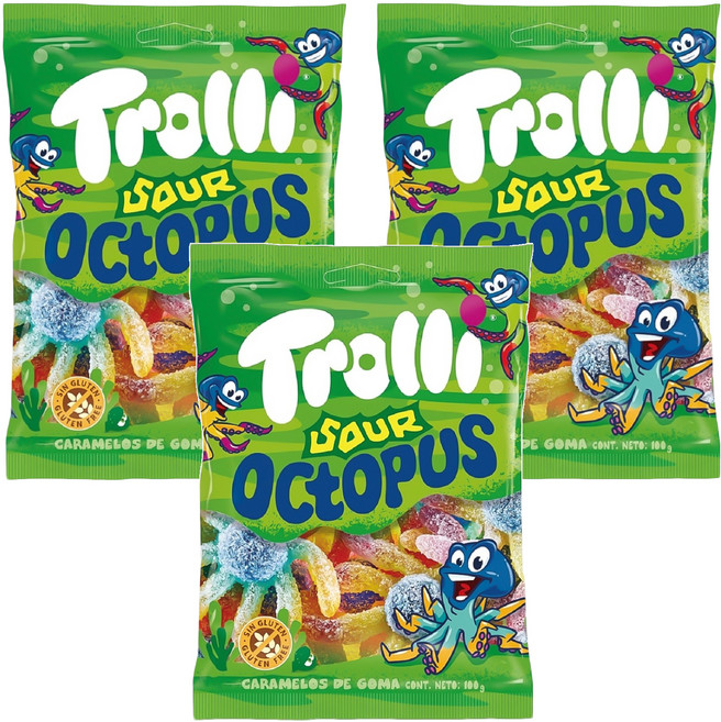 Trolli 多利軟糖 爆酸味章魚造型, 100g, 3個