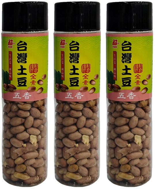 李家興 花生罐 五香, 210g, 3罐