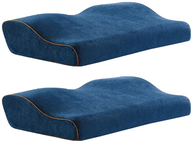 J-bedtime 床寢時光 3D釋壓止鼾透氣蝶型枕頭, 深藍色, 2個