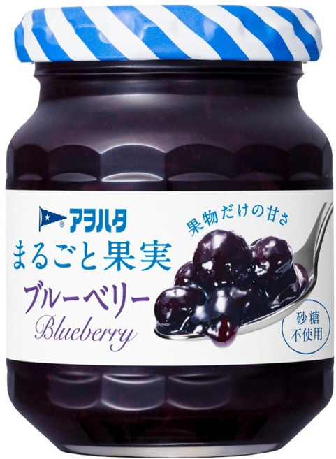 Aohata 藍莓果醬 無蔗糖 使用日本農產品 富含水果果粒, 125g, 1罐