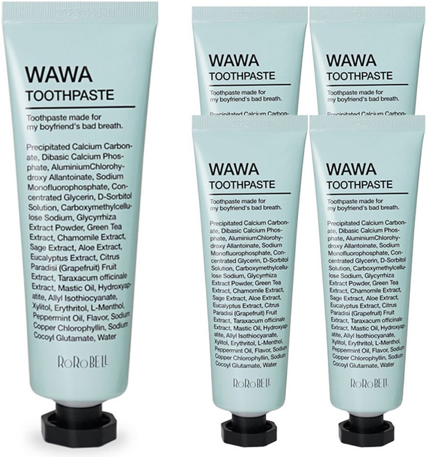 로로벨 와와치약 구취제거 불소, 100g, 5개