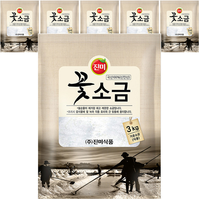 꽃소금, 3kg, 6개