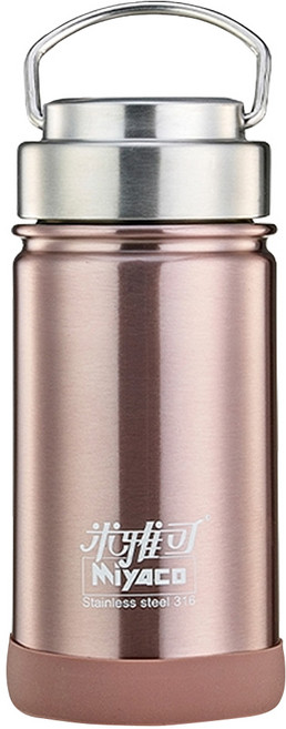 MiyAco 米雅可 經典 316不銹鋼廣口真空保溫瓶, 玫瑰金色, 350ml, 1個