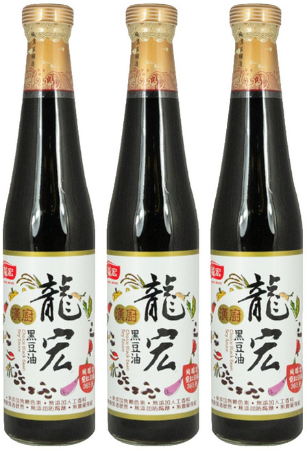龍宏 漢廚黑豆油, 420ml, 3瓶