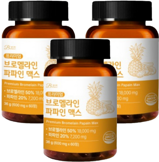 鳳梨木瓜酵素Max複方錠 36g, 3罐, 60顆