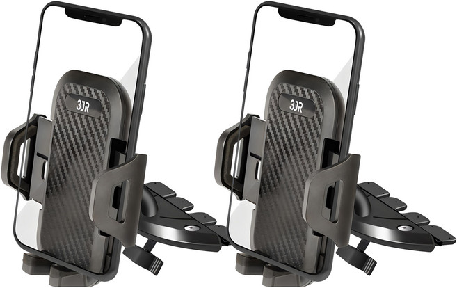 쓰리제이알 스마트폰 CD슬롯 거치대, 2개, 블랙