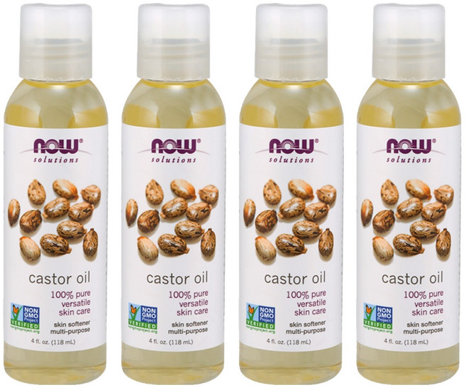 NOW Foods 純蓖麻保濕油, 118ml, 4瓶