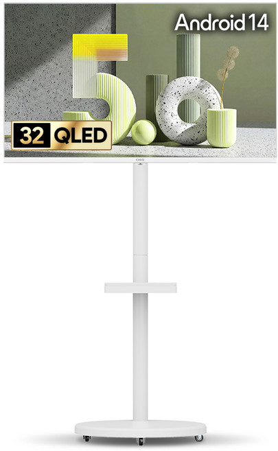 더함 FHD QLED 스마트돌비 AI 구글5.0 TV 화이트에디션 + 삼탠바이미 스탠드 라이트 세트, 81cm(32인치), NA321QLED(TV), MS22-241-W(스탠드), 이동형 스탠드, 고객직접설치
