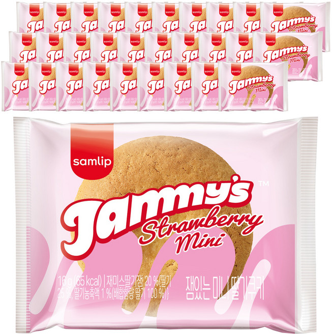재미스 잼있는 미니딸기쿠키, 16g, 30개