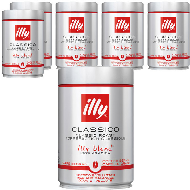 illy 意利咖啡 中培 100%阿拉比卡 250g, 咖啡豆(無研磨), 6罐