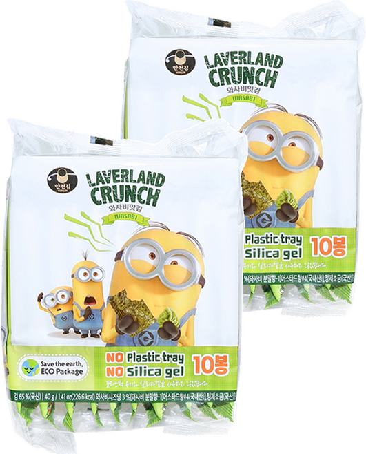 만전김 에코팩 와사비맛김 10p, 40g, 2개