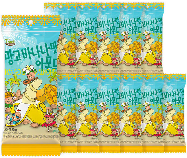 탐스팜 망고바나나맛 아몬드, 30g, 12개