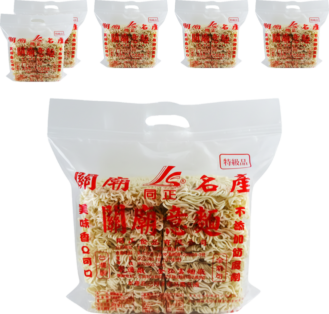 同正 關廟意麵 手工製作日曬麵 拉鏈袋包裝, 1.2kg, 6包