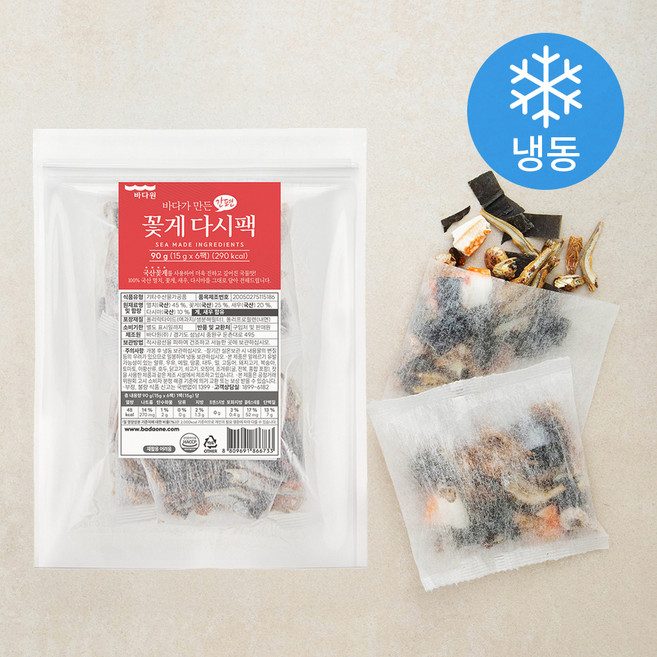 바다원 간편 국물용팩 꽃게, 15g, 6개입, 1개