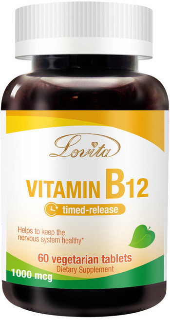 Lovita 緩釋型維生素B12食品錠, 60顆, 1罐