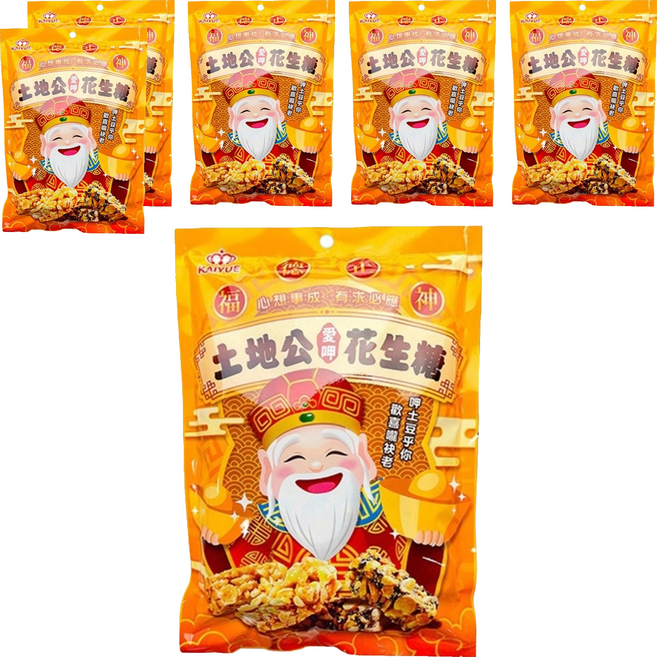 Chiao-E 巧益 土地公綜合花生糖 新版, 150g, 6包