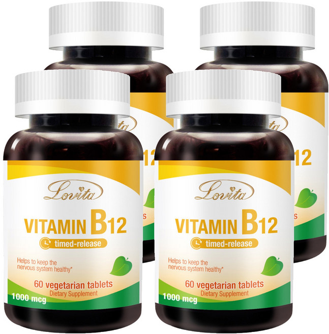 Lovita 緩釋型維生素B12食品錠, 60顆, 4罐