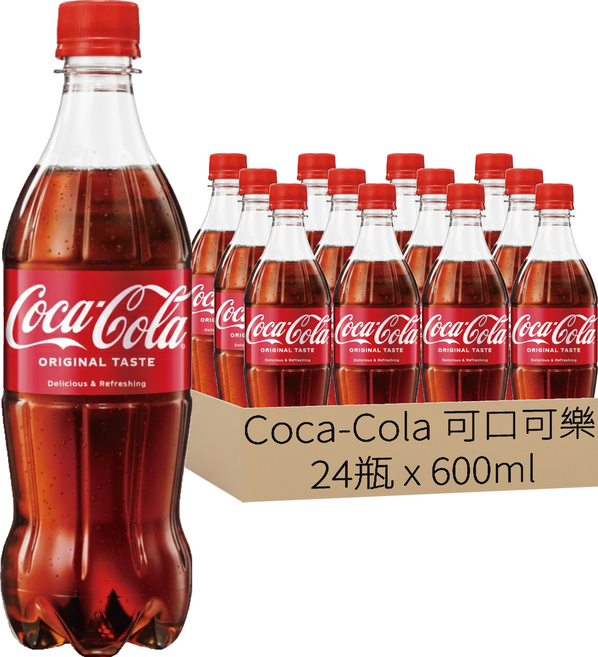 Coca-Cola 可口可樂 汽水, 600ml, 24瓶