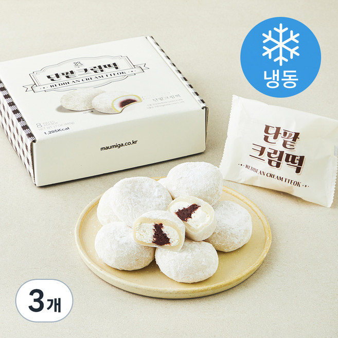 마음이가 단팥크림떡 (냉동), 60g, 8개입, 3박스