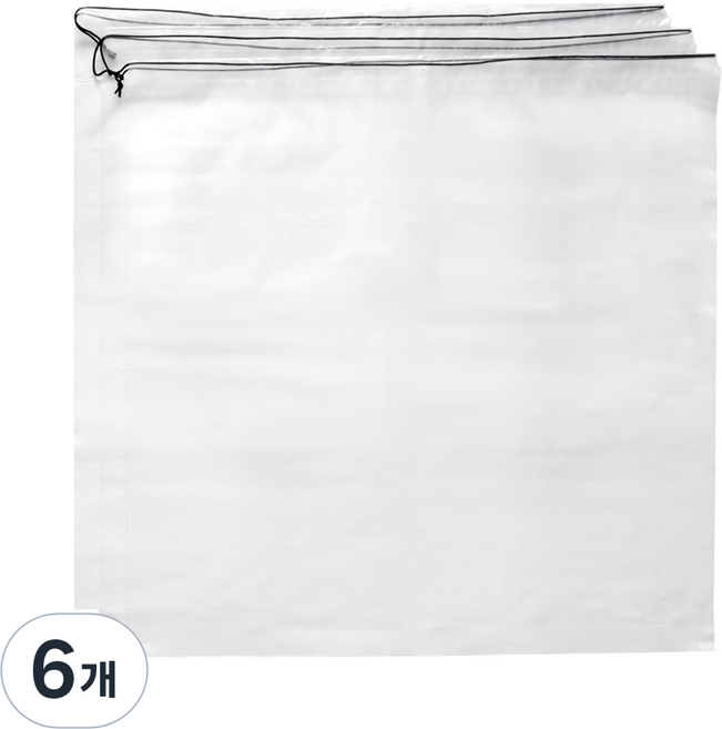 탐사 끈으로 조이는 두꺼운 비닐봉투 100 x 100 cm, 투명, 6개
