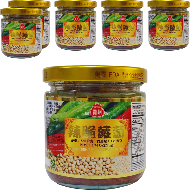 合記貴州 辣脆蘿蔔, 220g, 6罐