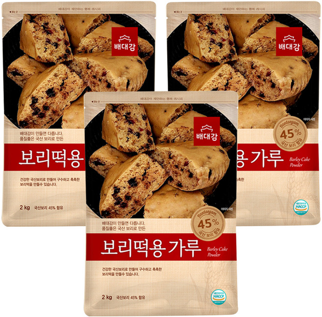 배대감 보리떡용 가루, 3개, 2kg