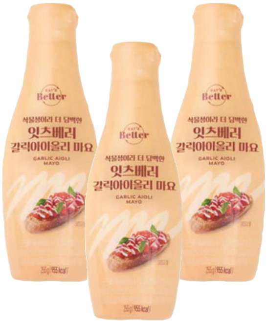 잇츠베러 갈릭아이올리마요, 255g, 3개