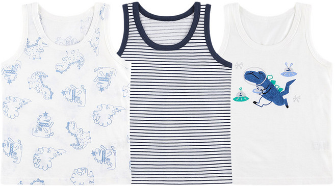 milkmilelolo 男童恐龍朋友背心3件組