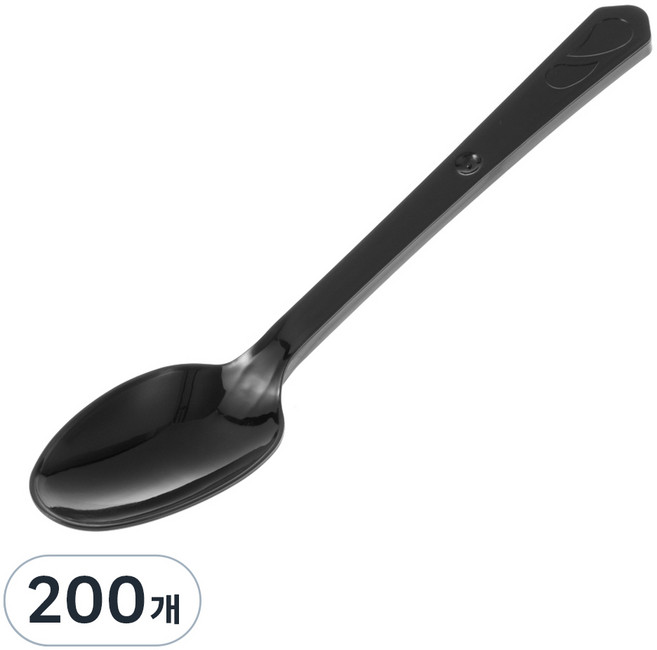 코멧 심플한 일회용 개별포장 숟가락 블랙, 1개입, 200개