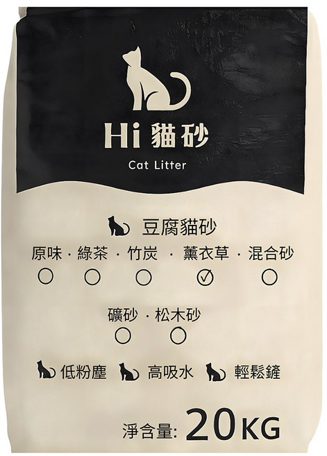 Hi Cat Litter 豆腐貓砂, 20kg, 1個, 薰衣草