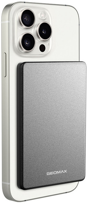 지오맥스 초슬림 맥세이프 마그네틱 유무선 보조배터리 5100mAh, 블랙, SQ-APS5