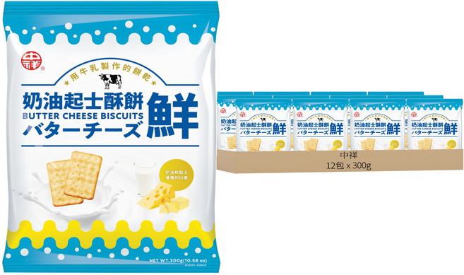 中祥 奶油起士酥餅, 300g, 12包