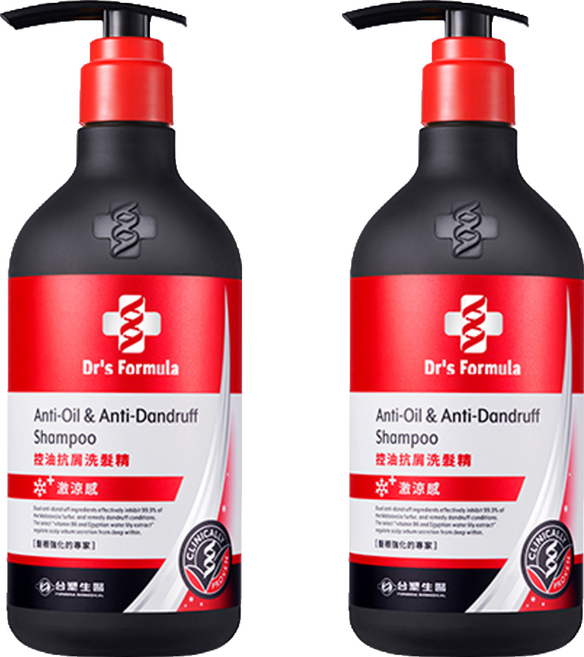台塑生醫 Dr's Formula 控油抗屑洗髮精 激涼款, 580g, 2件